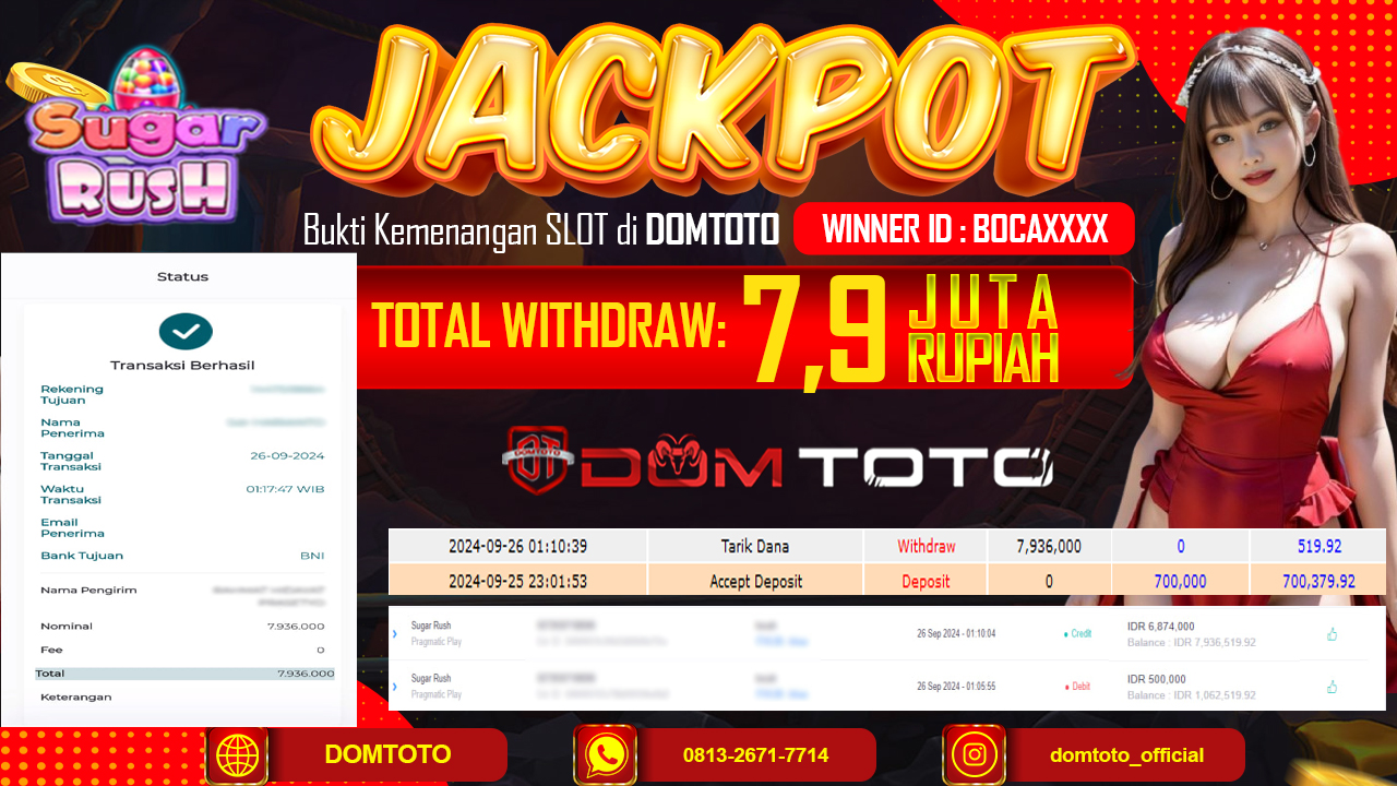 JACKPOT SLOT SUGAR RUSH 25 SEPTEMBER 2024